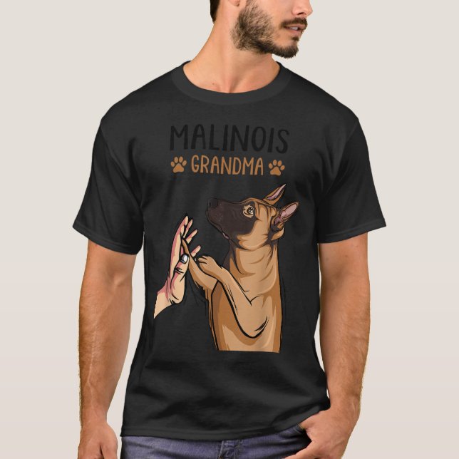 T-shirt Malinois Grand-mère Berger belge Propriétaire Amou (Devant)