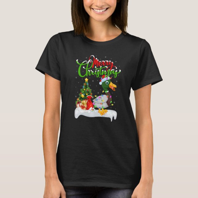 T-shirt Mallard Bird  Xmas Decorations Santa Mallard Chris (Devant)