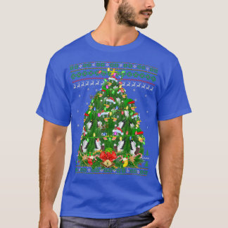 T-shirt Mallard Bird Xmas Éclairage Tree Père Noël Mallard