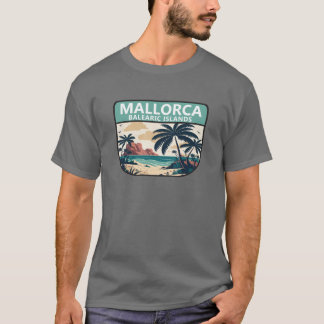 T-shirt Mallorca Espagne Plage Emblème rétro fille