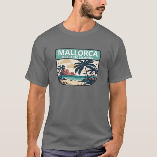 T-shirt Mallorca Espagne Plage Emblème rétro fille (Devant)