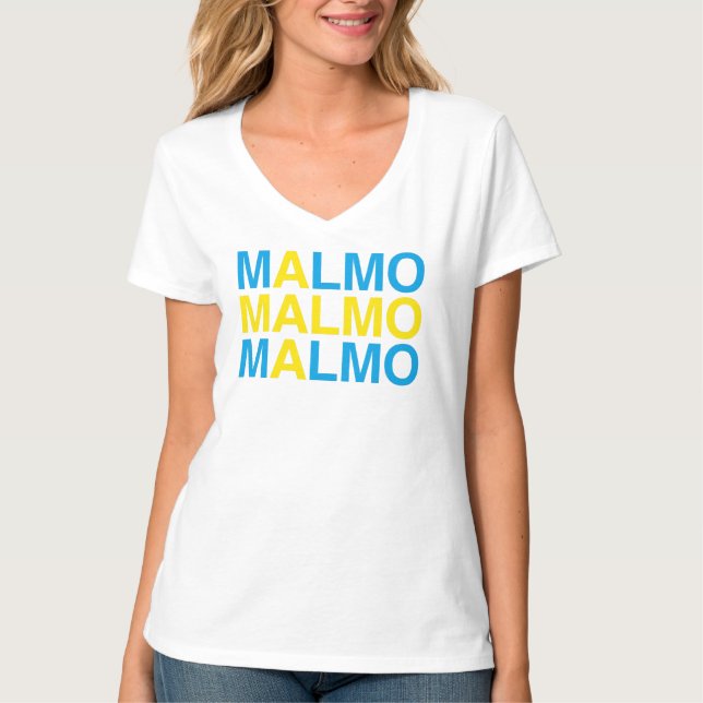 T-shirt MALMO Swedish Flag (Devant)