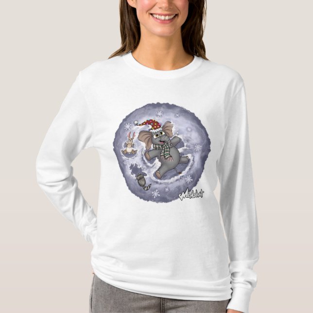 T-shirt Malphant Wilbur Anges de neige, manches longues fe (Devant)
