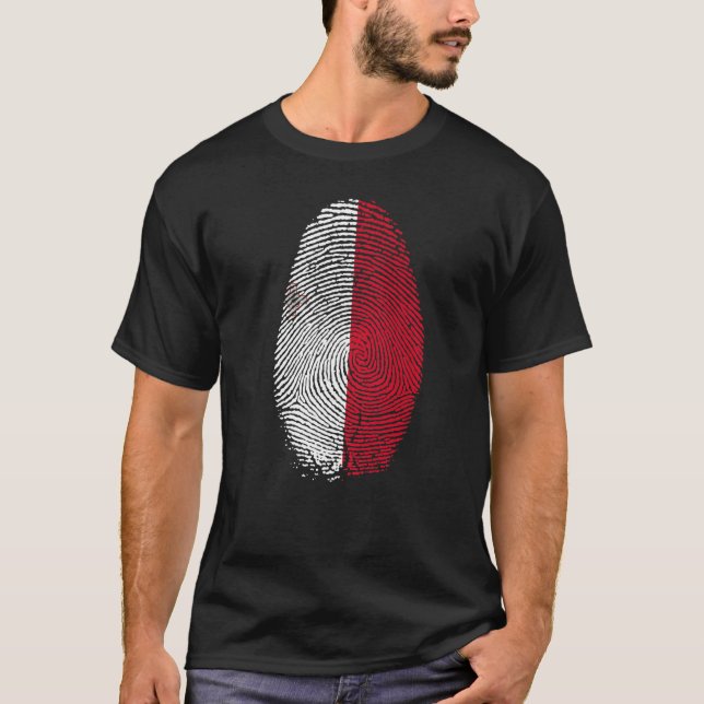 T-shirt Malta Flag Fingerprint It is in my DNA  for Maltes (Devant)
