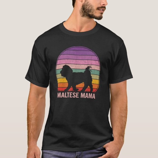T-shirt Maltais Graphique maltais rétro (Devant)