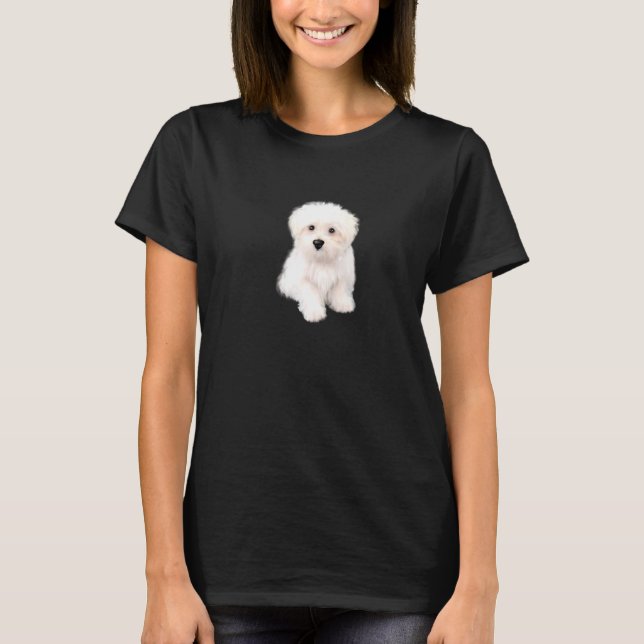 T-shirt Maltais mignon, Bichon, Bolonka, Bologne, chiot.ch (Devant)