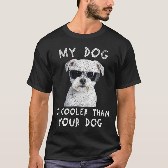 T-shirt Maltais Mon Chien Est Glacière Que Ton Chien Drôle (Devant)