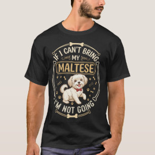 T-shirt Maltais n'allant pas chien rouge noeud pap