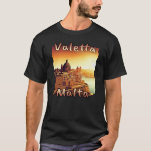 T-shirt Malte Valletta Rouge Couleurs Centre-ville Vieux-G