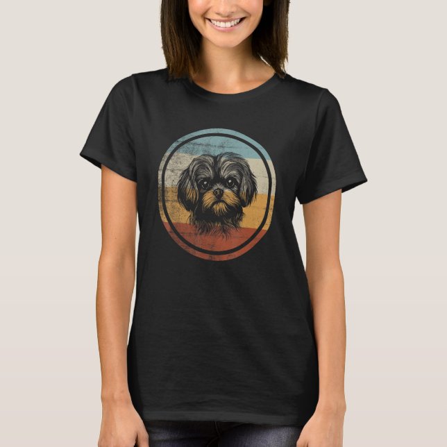 T-shirt Maltese Dog Retro Style (Devant)