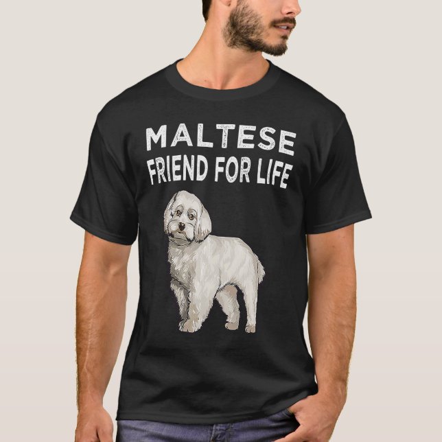 T-shirt Maltese Friend For Life Dog Friendship (Devant)