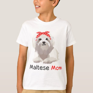 T-shirt Maltese Maman Chien Bandana Pet Lover Femmes Malta