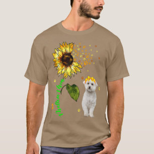T-shirt Maltese Maman mignonne Tournesol Chien Paws Propri
