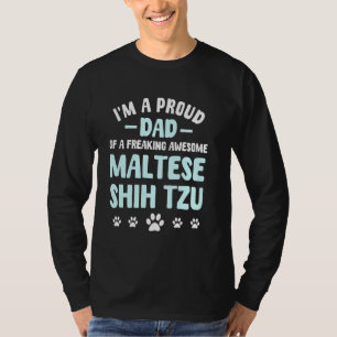 T-shirt Maltese Shih Tzu Chien Papa Éleveur Mal Shi Lover