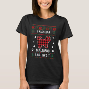 T-shirt Maltipoo Chien Maltipoo Vilain Chandail de Noël