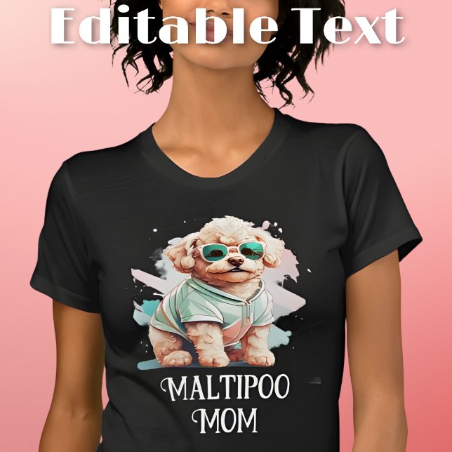 T-shirt Maltipoo Chien Maman Lunettes de soleil (Créateur téléchargé)