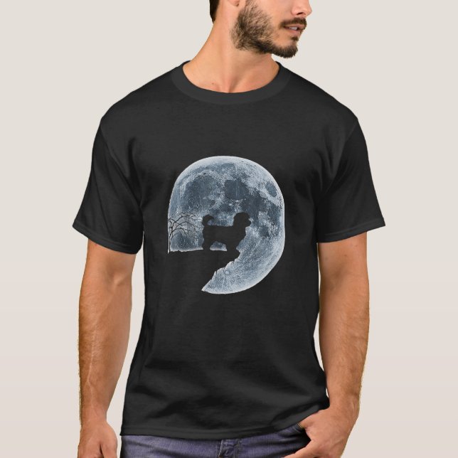 T-shirt MALTIPOO Halloween Costume Lune Silhouette (Devant)