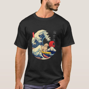 T-shirt Maltipoo Japonais Kanagawa Vague Surf Loyal Chien