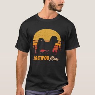 T-shirt Maltipoo Mama Chien Vintage rétro Femmes