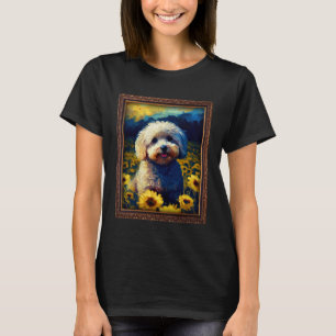 T-shirt Maltipoo Peinture Fleur de Tournesol Maman Femmes