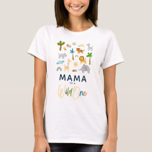 T-shirt Mama à un Baby shower de la Jungle Safari 'sauvage