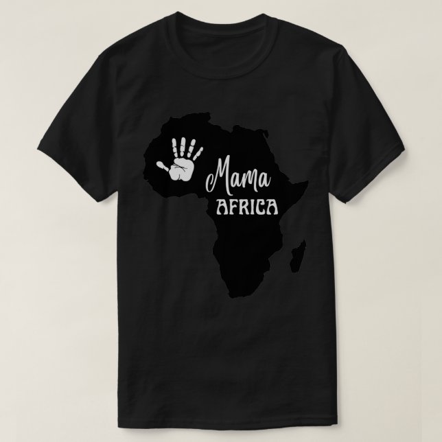 T-shirt Mama Africa black and white bg (Design devant)