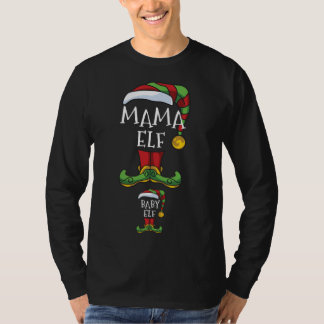 T-shirt Mama And Baby Elf Pregnancy Matching Family Christ