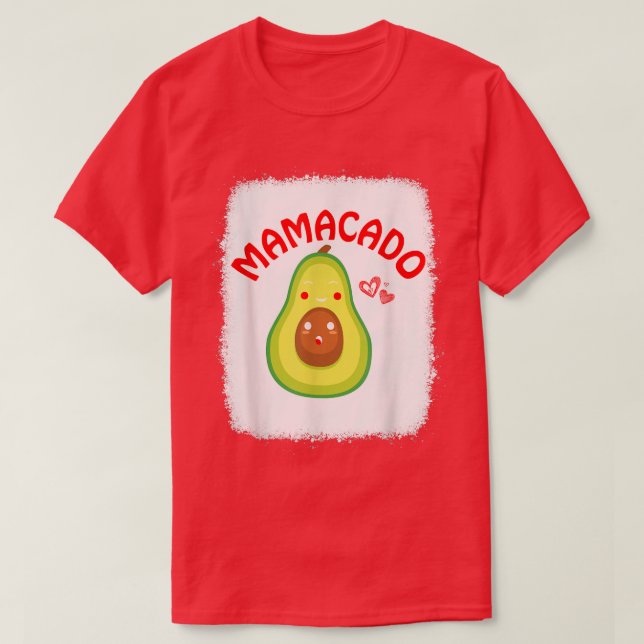 T-shirt Mama Avocado Maman Bleached Funny Avocado Mamacado (Design devant)
