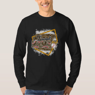 T-shirt Mama baseball léopard décoloré famille assortie