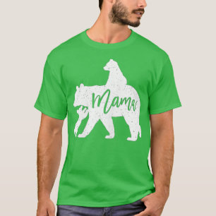 T-shirt Mama Bear 2 bébés Bear Cubs Jouer à cheval sur le