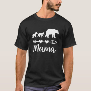 T-shirt Mama Bear 2 Bébés Enfants Maman de deux mignonnes 
