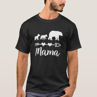 T-shirt Mama Bear 2 Bébés Enfants Maman de deux mignonnes 