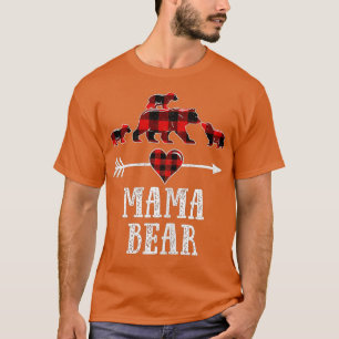 T-shirt Mama Bear 3 Cubes, Noël Mama Bear Plaid Pajam