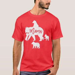 T-shirt Mama Bear 4 bébés Bear Cubs après l'équitation sur