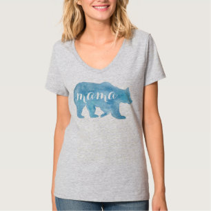 T-shirt Mama Bear Aquarelle Football Tee