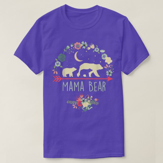 T-shirt Mama Bear avec 2 Cubs Floral Mothers Day (Design devant)