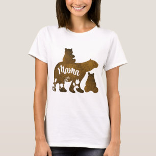 T-shirt Mama Bear avec 2 Cubs Maman de deux