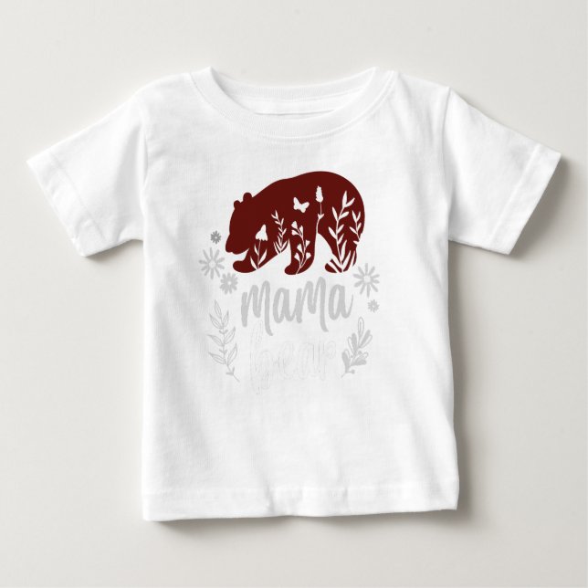 T-shirt Mama Bear blanc pour bébé (Devant)