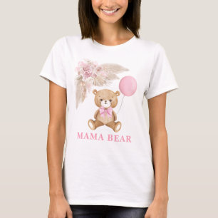 T-shirt Mama Bear Boho Balloon Baby Girl Douche Cadeau
