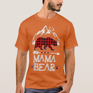 T-shirt Mama Bear Christmas Pajama Red Plaid Buffalo Famil