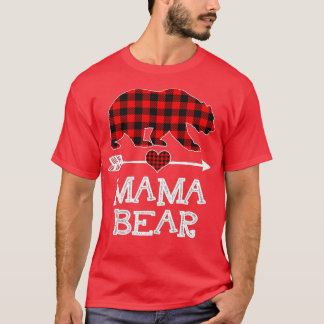 T-shirt Mama Bear Christmas Pajama Red Plaid Buffalo Famil