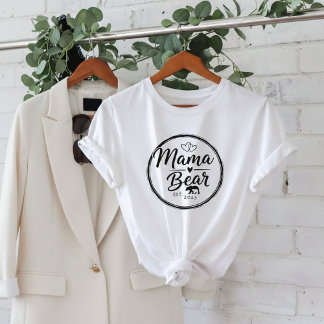 T-shirt Mama Bear Est 20XX Wild Heart Line Art