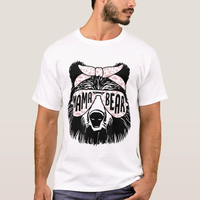 T-shirt Mama Bear Face Lunettes de soleil Mère Maman Mère  (Devant)