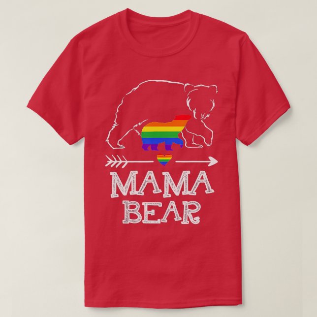 T-shirt Mama Bear Fier Maman Arc-en-ciel Drapeau LGBT Prid (Design devant)