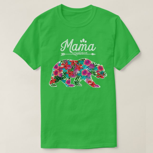 T-shirt Mama Bear Floral Design (Design devant)