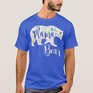 T-shirt Mama Bear Floral Patal Amusant Maman Mère Cadeau P