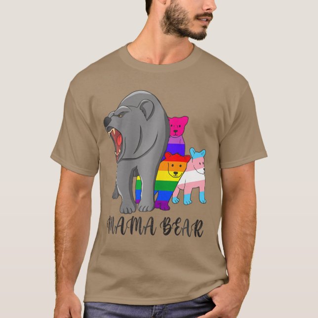 T-shirt Mama Bear Lgbt Gayrans Pride Support Lgbtq Parade  (Devant)