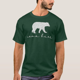 T-shirt Mama Bear mignon Fête des mères Cadeau Blanc