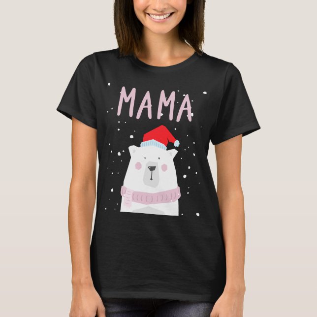 T-shirt Mama Bear Noël La famille du Père Noël (Devant)