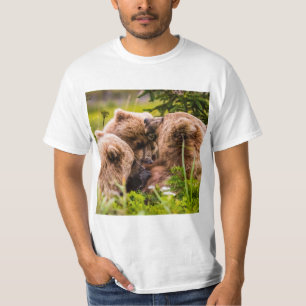 T-shirt Mama bear nourrit ses deux petits, Lake Clark Nati